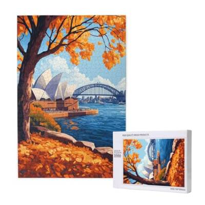 Puzzle Herbst,Puzzle 300 Teile Landschaft Holzpuzzle Erwachsene mit Geschenkbox,Schwieriges,Unterhaltsames,Herausforderndes,Geeignet für Anfänger ab 14 Jahren,Geschenke für Männer/Frauen M-1812 von Yeogcohe